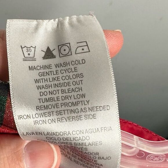 Bonnie Baby Holiday Metallic Shimmery Plaid Dress Gold Bow Size 24 Months - Picture 7 of 7